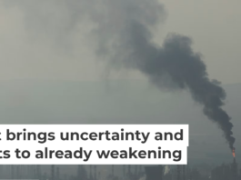 Smoke billows after an Iranian missile struck an oil refinery in Haifa in northern Israel on June 16, 2025. AP Photo/Ariel Schalit